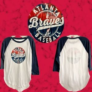 Atlanta Braves 3/4-Sleeve T-Shirt *NEVER USED* G-Ill 4Her by Carl Banks